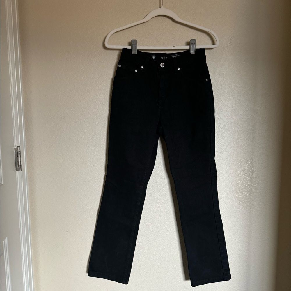 Vintage Silver Tab Levi's Jeans‎ Slim Straight Leg Black High Rise USA Sz 26 - Picture 2 of 7